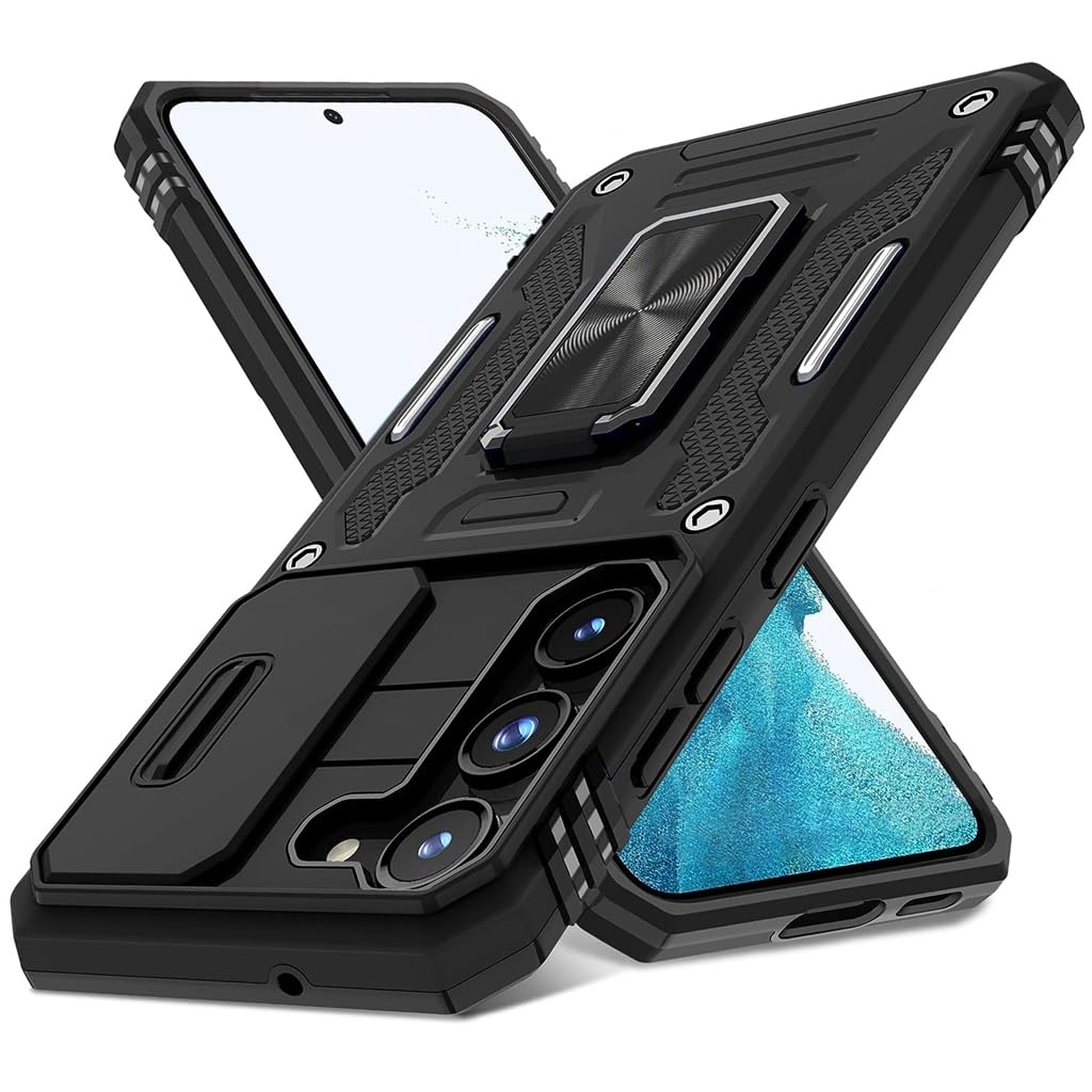 ZORBES Phone Case for Samsung Galaxy S23 with Rotatable Kickstand Phone Grip, S23 Hard PC Phone Case with Sliding Camera Cover Anti-Scratch Phone Cover for Samsung Galaxy S23 Black ZORBES Phone Case for Samsung Galaxy S23 with Rotatable Kickstand Phone Grip, S23 Hard PC Phone Case with Sliding Camera Cover Anti-Scratch Phone Cover for Samsung Galaxy S23 Black
